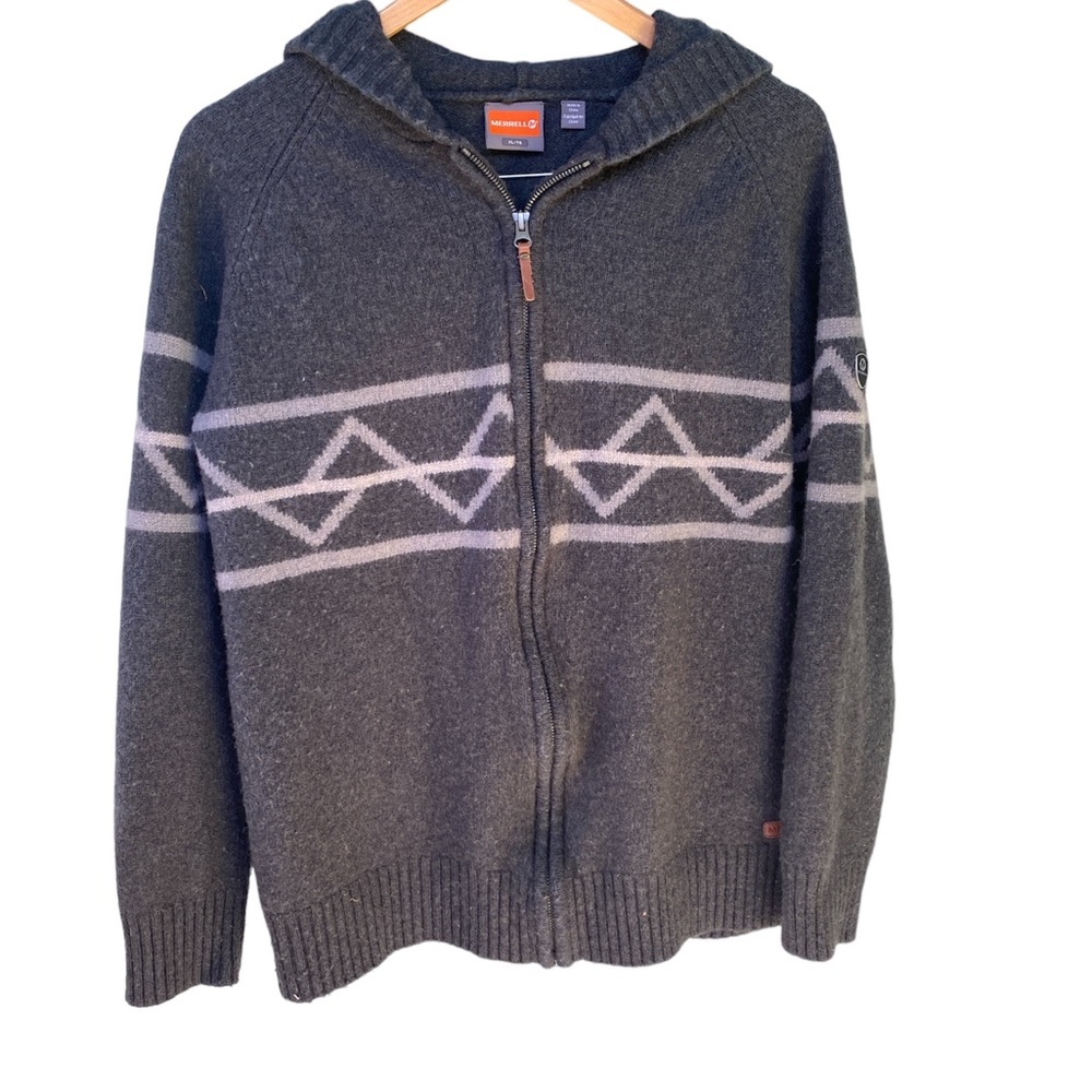 MERRELL Women’s Vendemmia Sweater full zip wool blend in gray size XL